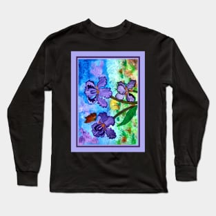 Iris at Sunrise (Lavendar Trim) Long Sleeve T-Shirt